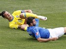 védský útoník Zlatan Ibrahimovic (vlevo) a italský stoper Andrea Barzagli po...