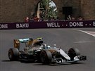 Nico Rosberg bhem tetí kvalifikace na Velkou cenu Evropy v Baku.