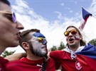 etí fotbaloví fanouci ped zápasem s Chorvatskem v St. Étienne