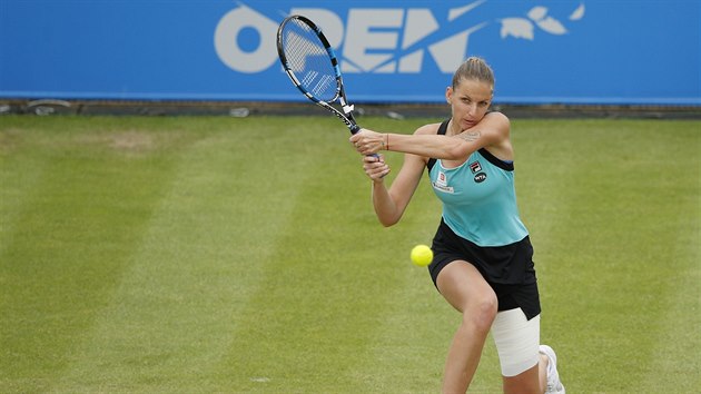 Karolna Plkov ve finle turnaje v Nottinghamu.