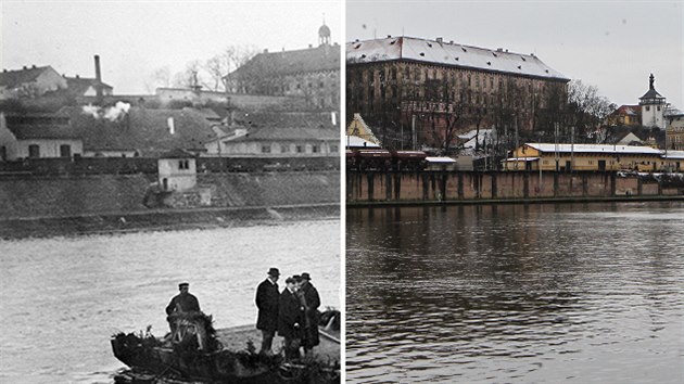Roudnice na Labem v roce 1905 a dnes.