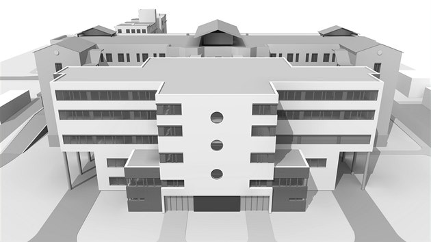 Vizualizace budouc podoby chebsk nemocnice se zcela novm pavilonem, jeho stavba by mla zat na podzim 2016.