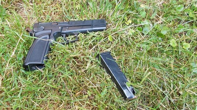 Plynov pistole zajitn u Mosteana. Pro neznal je k nerozeznn od plnohodnotn pistole.