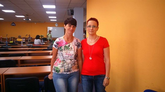 Ilona Tobiášová a Kateřina Pondělíčková na semináři Čištění DNA s Kryonem a anděly (12. června 2016).