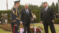 Prezident Milo Zeman  na pietním aktu v Lidicích.