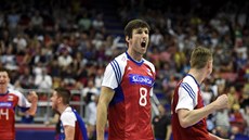 Filip Habr se raduje z vítzství v tkání turnaje Svtové ligy volejbalist...