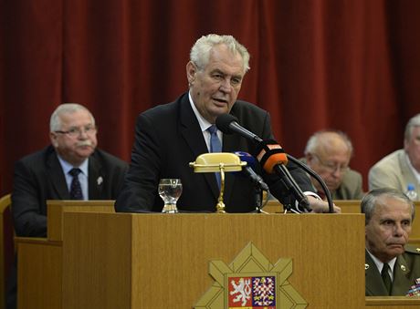 Prezident Milo Zeman hovoil k delegátm desátého sjezdu eského svazu...
