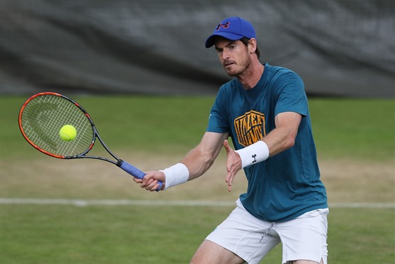 Andy Murray na tréninku ve Wimbledonu