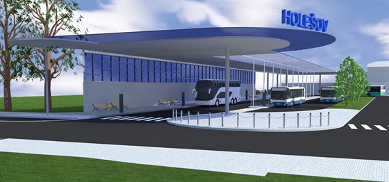 Plánovaná podoba autobusového nádraží v Holešově.