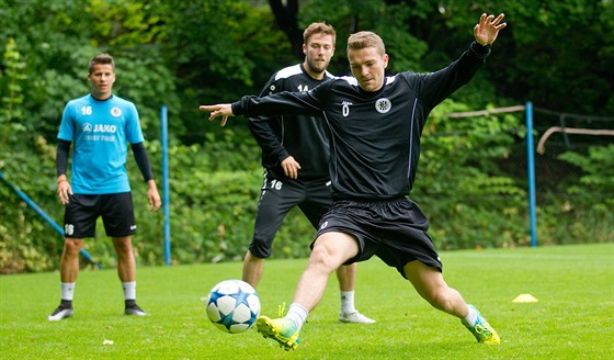 Momentka z tréninku fotbalist Hradce Králové, u míe je Milan erný.