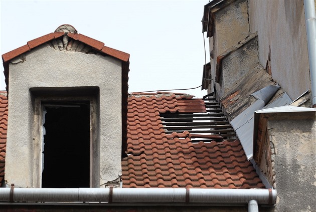 patný stav Oulického dom, pedevím stech, v Revoluní ulici v Ústí nad...