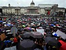 Píznivci setrvání Británie v EU demonstrují na londýnském námstí Trafalgar...