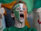 COME ON IRELAND! Irský fanoušek věří ve vítězství nad Itálií.