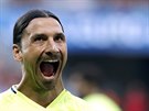 védská hvzda Zlatan Ibrahimovic ped zápasem proti Belgii.