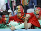Portugaltí fanouci ped osmifinálovým soubojem s Chorvatskem.