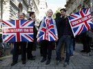 Píznivci brexitu procházejí Londýnem (24. erven 2016)
