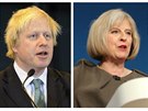 Favorité na post pedsedy britské vlády: Zleva Boris Johnson, Theresa Mayová a...