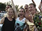 Jelena Isinbajevová slaví vítzství na ruském ampionátu v eboksarech.