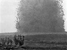 Výbuch miny u Hawthorn Ridge.