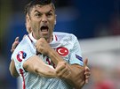 TURECKÁ RADOST. Burak Yilmaz slaví gól do eské sít.