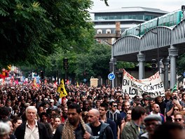 Paíané protestují proti pracovnímu zákonu. (28. ervna 2016)