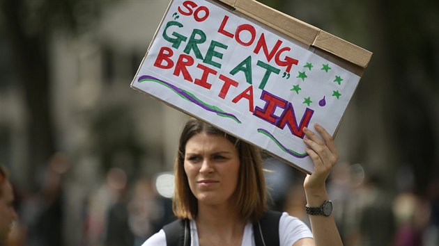 Demonstrace proti výsledkům britského referenda v Londýně (25. června 2016)