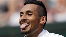 Australský tenista Nick Kyrgios oslavuje v utkání proti tpánkovi v 1. kole...