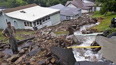 Záplavy postihly také malé msteko Richwood v Západní Virginii (24. ervna...