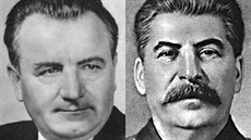 Klement Gottwald a Josif Vissarionovič Stalin