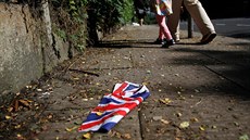 Britská vlajka na londýnském chodníku po hlasování o vystoupení z EU (24....