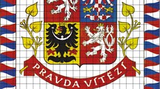 Prezidentská standarta rozezaná podle skupiny Ztohoven