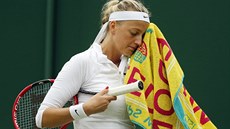 Česká tenistka Petra Kvitová v duelu s Rumunkou Soranou Cirsteaovou.