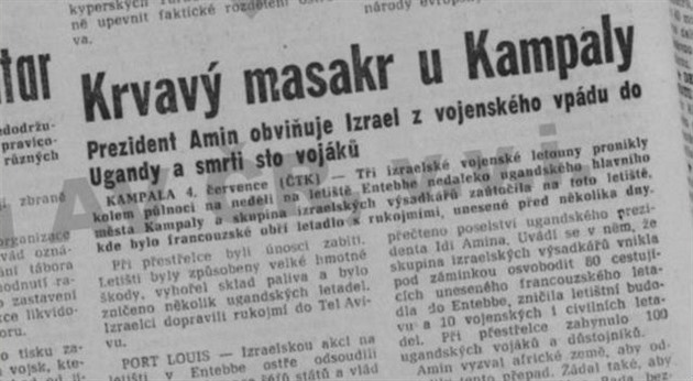 Jak o útoku v Entebbe psalo Rudé právo 5. ervence 1976