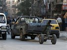 Improvizovaný minomet v povstaleckých tvrtích Aleppa  (27. ervna 2016)