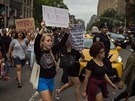 Protesty proti policejnímu násilí na ernoích v New Yorku (8. ervence 2016)