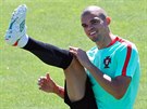 Portugalský obránce Pepe na tréninku ped finále mistrovství Evropy proti...