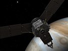 Sonda Juno u planety Jupiter (ilustrace)