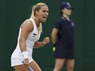 VÍTZKA. Slovenská tenistka Dominika Cibulková se raduje v utkání proti...