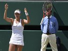 Nmecká tenistka Angelique Kerberová slaví postup do semifinále Wimbledonu pes...