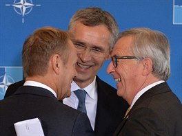 f Evropsk rady Donald Tusk, generln tajemnk NATO Jens Stoltenberg a...