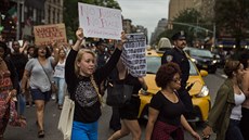 Protesty proti policejnímu násilí na ernoích v New Yorku (8. ervence 2016)