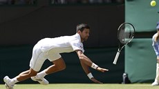 �AMPION V PROBLÉMECH. Novak Djokovi�, sv�tová jedni�ka, nesta�il ve Wimbledonu...