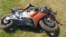 Nehoda motorká u Králík.