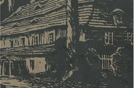 Ilustrace Kittelova domu, jeho stavu dle povstí financoval z penz od ábla.