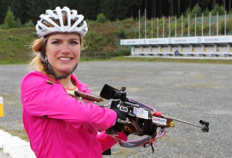 Gabriela Koukalová bhem letního tréninku