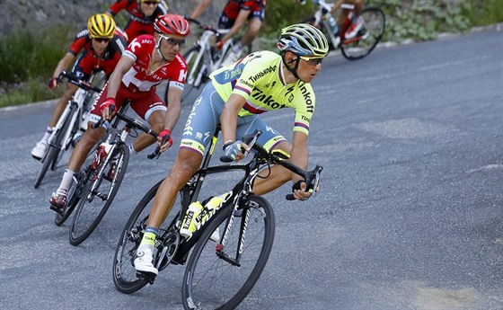 Roman Kreuziger bhem osmé etapy Tour de France. Za ním Joaquim Rodríguez,...