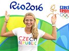 Petra Kvitová pózuje v olympijském obleení pro Rio.