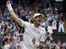 RADOST VÍTZE. Andy Murray ovládl letoní Wimbledon, ve finále porazil Milose...