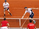 Sobotní tyhra tvrtfinálového zápasu Davis Cupu mezi Srbskem a Velkou...