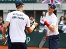 Brittí tenisté Dominic Inglot a Jamie Murray ve tvrtfinále Davis Cupu v...